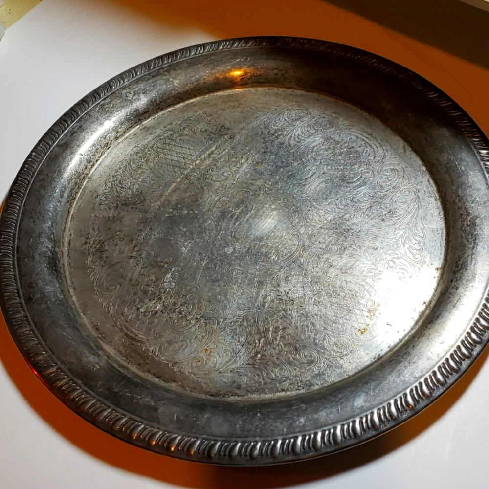 Silver mid-century tray